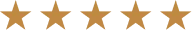 Five gold stars representing a five-star rating
